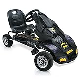 Hauck Batmobile Go-Kart für Kinder ab 4 Jahren, coole Superhelden Karosserie, Handbremse für beide Hinterräder, verstellbarer Sitz, schwarz