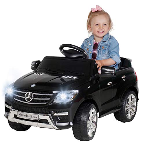 Kinder Elektroauto Mercedes ML 350 Original Lizenz Auto 2X 25 Watt Motor Kinderauto Kinderfahrzeug Elektroauto (Schwarz)