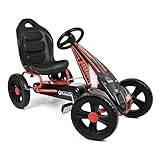 hauck Cyclone - Go-Kart für Kinder 4-10 Jahre Max. 55 kg mit Handbremse, Verstellbarer Schalensitz, EVA Räder Ø 29,1 cm, Geschlossener Kettenkasten, Outdoor Spielzeug Tretfahrzeug