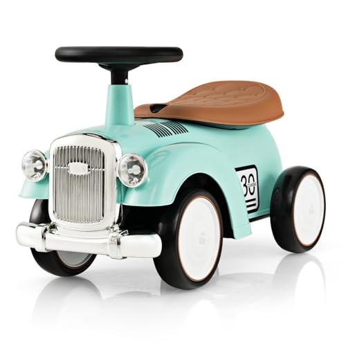 SOARS Rutschauto Retro, Rutschfahrzeug mit Lenkrad, Sound, Stauraum, Spielzeugauto Jungen & Mädchen für Kinder ab 1 Jahr (Grün)