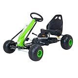 KETTLER Kettcar Turbo, Go-Kart für Kinder ab 3 Jahren, Verstellbarer Sitz, Handbremse (Grün)