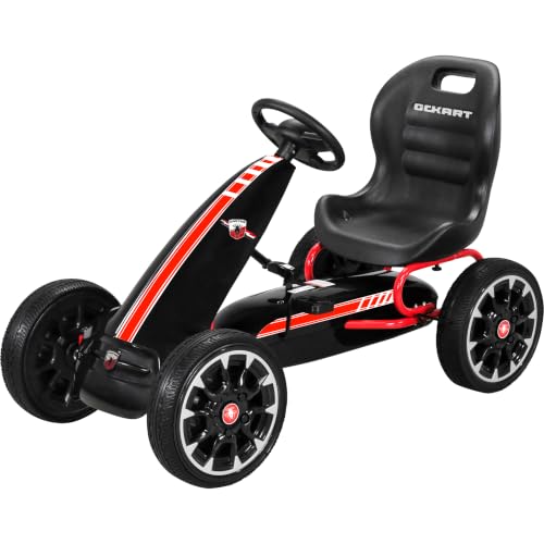 Actionbikes Motors GoKart FS Spider | 2-Rad Antrieb | Handbremse | Kettcar | Go Kart | Kinderauto | Go Cart | Kinder GoKart | Tretauto | Kart | Kinderfahrzeug | Auto für Kinder ab 3 Jahre (Schwarz)