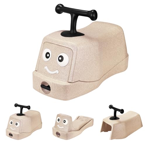 MAMIZO 5 in 1 Rutschauto ab 1 Jahr, Babyrutscher mit 360° Geräuschlose Räder, Babyroller bis 20kg, Babyrollbrett, EPP, Baby Walker, Wippauto, Rutschfahrzeug, Baby Spielzeug Rutschauto, Indoor, Beige