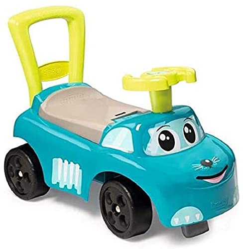 Smoby - Mein erstes Auto Rutscherfahrzeug - Kinderfahrzeug mit Staufach und Kippschutz, für drinnen und draußen, für Kinder ab 10 Monaten, blau