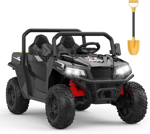 24V Elektroauto, 2 Sitzer Mit 2,4G Fernbedienung, Elektroauto Kinderauto Elektro Mit Musik Und Licht 3 Geschwindigkeit, Elektroauto Kinderauto für Kinder Ab 3 Jahren