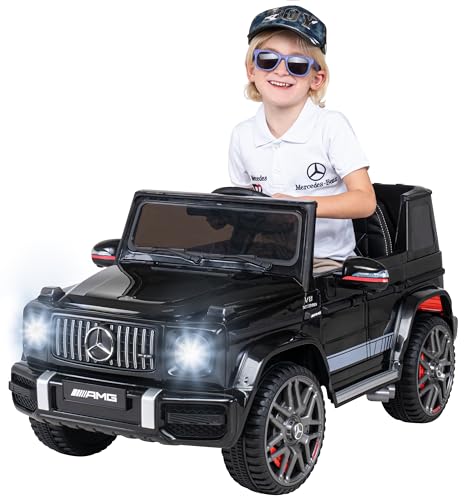 Actionbikes Motors Kinder Elektroauto Mercedes Benz AMG G63 W463 | 2,4 Ghz Fernbedienung - Lizenziert - Ledersitz für 1 Person - Elektro Auto für Kinder ab 3 Jahre (Schwarz)