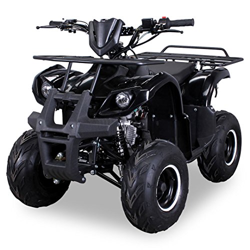 Original Actionbikes Motors Kinder Quad S-8 Farmer | 4-Takt 125 cc 7 kW Benzinmotor - Not-Aus-Leine- Miniquad - Bis zu 50 km/h - Daumengas drosselbar - Automatikgetriebe (Schwarz)