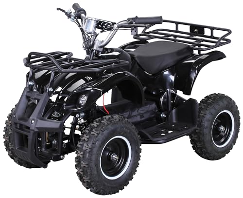 Actionbikes Motors Kinder Elektro Miniquad ATV Torino | 𝟭𝟬𝟬𝟬 Watt 36 Volt - Scheibenbremsen - Umweltfreundlicher Elektromotor - LED-Scheinwerfer - Kinder Quad (1000 Watt Schwarz)